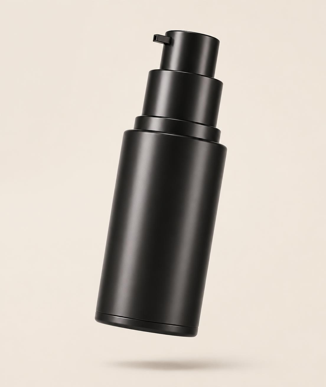 Renuval black metallic airless pump bottle